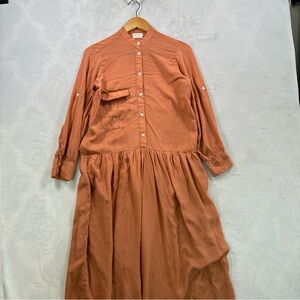 Gillia Terracotta Long Sleeve Dress